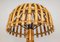 Lámpara de mesa hongo de bambú y ratán, años 60, Imagen 8