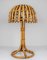 Lámpara de mesa hongo de bambú y ratán, años 60, Imagen 2