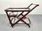 Wood & Glass Serving Bar Cart by Cesare Lacca, Italy, 1950s 6