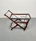 Wood & Glass Serving Bar Cart by Cesare Lacca, Italy, 1950s 5