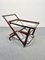 Wood & Glass Serving Bar Cart by Cesare Lacca, Italy, 1950s 10