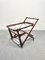 Wood & Glass Serving Bar Cart by Cesare Lacca, Italy, 1950s 3