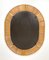 Rattan & Iron Oval Wall Mirror, Italy, 1960s 12