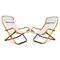 Bamboo, Iron & Fabric Folding Lounge Deck Chair, Italy, 1960s, Set of 2, Image 1