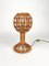 Globe Rattan Tischlampe, Frankreich, 1960er 3