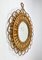 French Riviera Rattan & Bamboo Sunburst Wall Mirror, 1960s 3