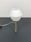 Lámpara de mesa trípode de latón y vidrio opalino, años 60, Imagen 2