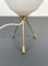 Lámpara de mesa trípode de latón y vidrio opalino, años 60, Imagen 6