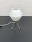 Lámpara de mesa trípode de latón y vidrio opalino, años 60, Imagen 5