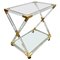 Acrylic Brass & Glass Serving Cart, Italy, 1970s, Image 1