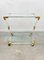 Acrylic Brass & Glass Serving Cart, Italy, 1970s 7