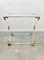 Acrylic Brass & Glass Serving Cart, Italy, 1970s, Image 7
