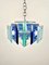 Blue Glass & Chrome Chandelier from Lupi Cristal Luxor, Italy, 1970s 2