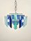 Blue Glass & Chrome Chandelier from Lupi Cristal Luxor, Italy, 1970s, Image 2