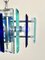 Blue Glass & Chrome Chandelier from Lupi Cristal Luxor, Italy, 1970s 11