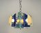 Blue Glass & Chrome Chandelier from Lupi Cristal Luxor, Italy, 1970s, Image 7