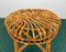 Mid-Century Modern Bambus Rattan Hocker, Italien, 1960er 6