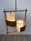 Opaline Glass Teak & Brass Pendant Light, Italy, 1960s, Image 6