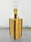 Travertine Walnut & Brass Table Lamp, Italy, 1970s 6