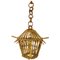 Bamboo & Rattan Lantern Chandelier Pendant, Italy, 1960s 1