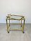 Brass Faux Bamboo Effect & Glass Serving Bar Cart, Italy, 1960s, Image 5