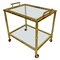 Brass Faux Bamboo Effect & Glass Serving Bar Cart, Italy, 1960s, Image 1