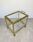 Brass Faux Bamboo Effect & Glass Serving Bar Cart, Italy, 1960s 3