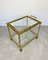 Brass Faux Bamboo Effect & Glass Serving Bar Cart, Italy, 1960s, Image 3