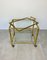Brass Faux Bamboo Effect & Glass Serving Bar Cart, Italy, 1960s, Image 6