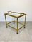 Brass Faux Bamboo Effect & Glass Serving Bar Cart, Italy, 1960s, Image 9