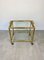 Brass Faux Bamboo Effect & Glass Serving Bar Cart, Italy, 1960s 7