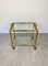 Brass Faux Bamboo Effect & Glass Serving Bar Cart, Italy, 1960s, Image 7