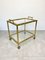 Brass Faux Bamboo Effect & Glass Serving Bar Cart, Italy, 1960s 4