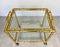 Brass Faux Bamboo Effect & Glass Serving Bar Cart, Italy, 1960s, Image 16