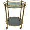 Faux Bamboo Brass & Smoked Glass Bar Cart, Italy, 1960s, Image 1