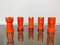 Orange Ceramic Chess Pieces Sculpture by Il Picchio, Italy, 1970s, Set of 5 4