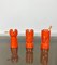 Orangefarbene Keramik Schachfiguren Skulptur von Il Picchio, Italien, 1970er, 5er Set 5