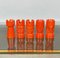 Orange Ceramic Chess Pieces Sculpture by Il Picchio, Italy, 1970s, Set of 5, Image 2