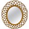 Rattan & Bamboo Wall Mirror, Italy, 1960s, Image 1