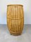 Bamboo Rattan Barrel Bar Cart Cabinet, Italy, 1960s 10