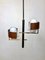 Teak, Brass & Opaline Glass Pendant Light, Italy, 1960s 2