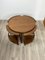 Wood Nesting Round Tables, Italy, 1970s, Set of 5 2
