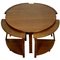 Wood Nesting Round Tables, Italy, 1970s, Set of 5 1