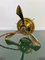 Space Age Opaline Glass & Brass Tripod Table Lamp by Angelo Lelli, 1960s 11