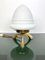 Space Age Dreibein Tischlampe aus Opalglas & Messing von Angelo Lelli, 1960er 3