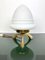 Space Age Opaline Glass & Brass Tripod Table Lamp by Angelo Lelli, 1960s, Image 3