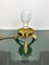 Space Age Dreibein Tischlampe aus Opalglas & Messing von Angelo Lelli, 1960er 9