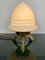 Lampe de Bureau Tripode Space Age en Verre Opalin et Laiton par Angelo Lelli, 1960s 6