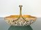 Walnut Wood & Brass Bowl Basket Centrepiece by Aldo Tura for Macabo, Italy, 1950s 7