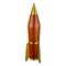 Space Age Italian Rocket Ship Pepper Mill in Wood and Brass, 1970s 1